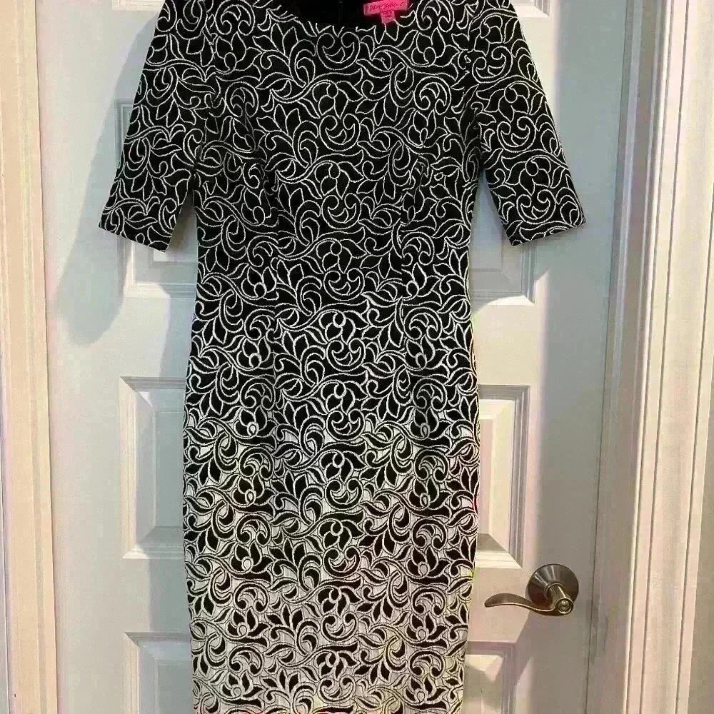 Betsey Johnson Pencil Dress - Black and White - Size 4